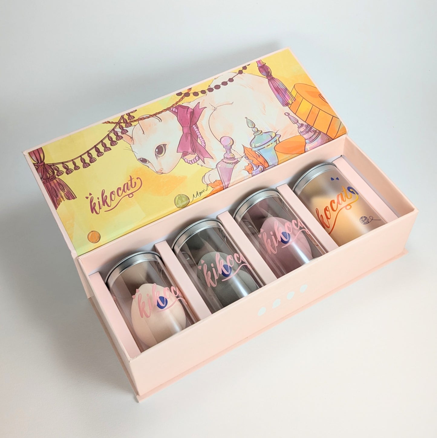 Gift Packing Luxury Velvet Makeup Puff Set – FREE 2 Eyeshadows | Premium Packaging 🎀